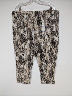 Terra and Sky Womens Leggings Size 3X Snake Skin Print High Rise Capri Leggings